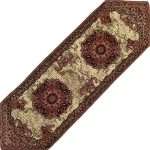 رومیزی رانر 160 طرح ترنج پتینه کرم Ru111