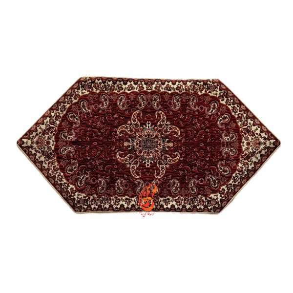 رومیزی ترمه نسترن رنگ زرشکی (5تکه)