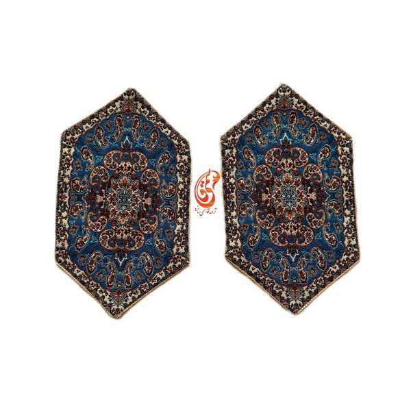 رومیزی ترمه نسترن رنگ آبی درباری (5تکه)