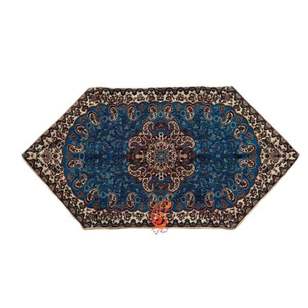رومیزی ترمه نسترن رنگ آبی درباری (5تکه)