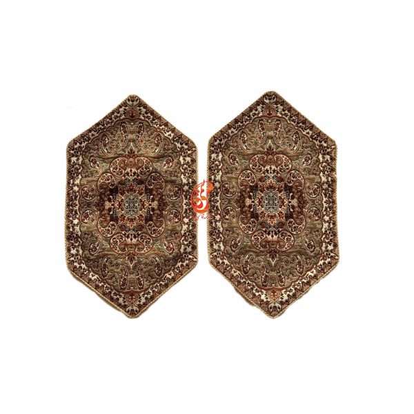 رومیزی ترمه نسترن رنگ گردوی (5تکه)