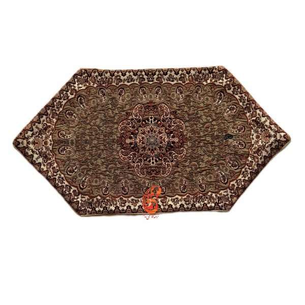 رومیزی ترمه نسترن رنگ گردوی (5تکه)