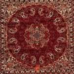رومیزی ترمه نسترن رنگ زرشکی (5تکه)